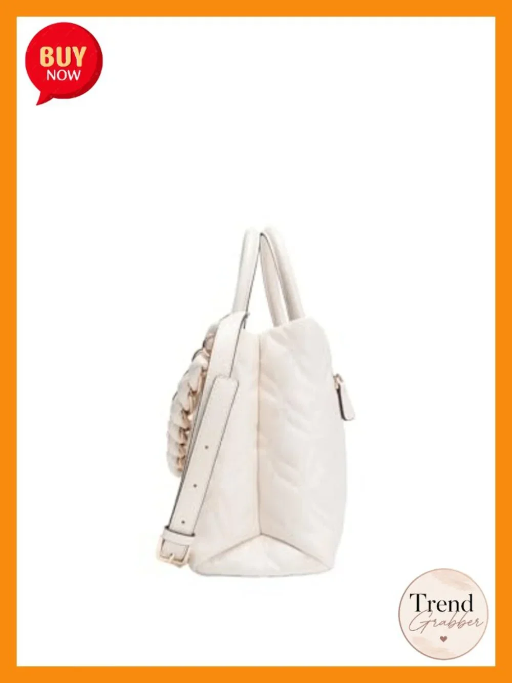 Satchel Handbag with Adjustable Strap, Zip and Slip Pockets